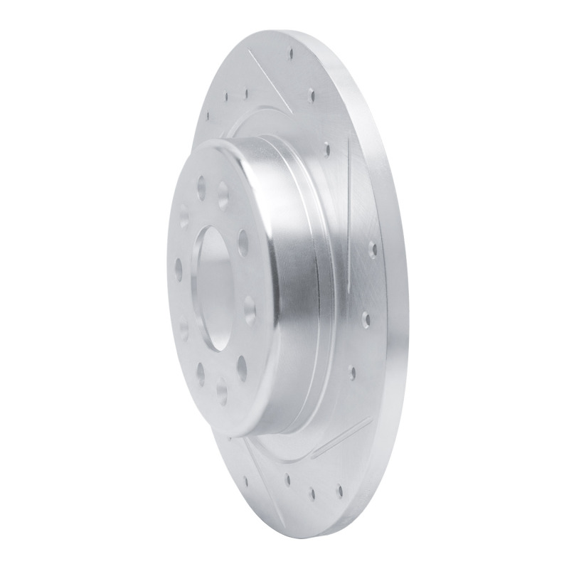 Buick Regal TOURX Brake Rotor (1) - Rear Right - R1 Concepts - Drilled & Slotted - Silver - `16-`25